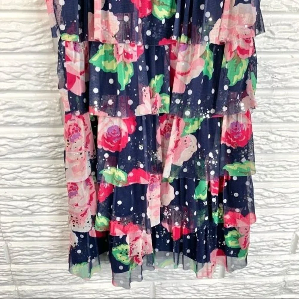 5/$25 Justice Girls Multicolored Floral Ruffled Dress